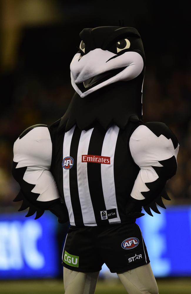 The Magpies mascot. Picture: AAP Image/Julian Smith