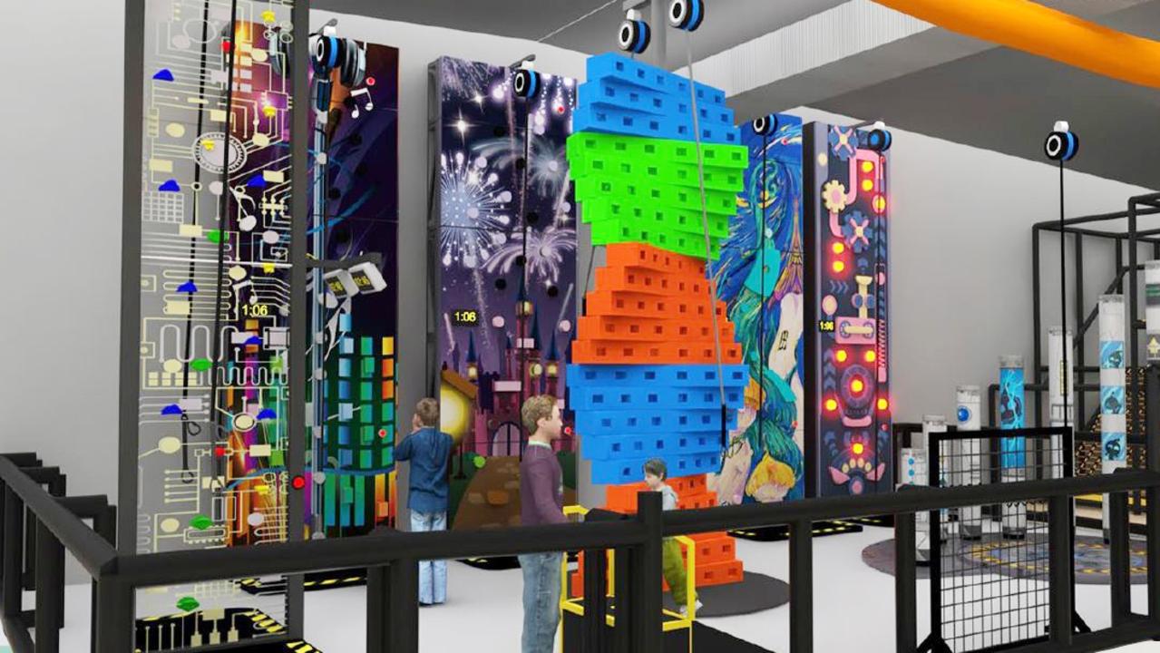 What the climbing walls will look like at Rush Adventureland, a new indoor play centre opening at Sunshine Plaza in December.