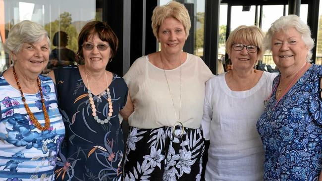 BIKINI BABES: Colleen Kele, Robyn Richardson, Pam Fairley, Annette Cousins and Judy Lambert remain friends 55 years after meeting at the Rockhampton Ski Club. Picture: Jann Houley