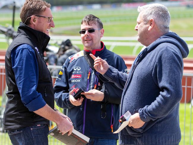 Skaife with Brad O'Connor and Bradley’s father Shane after being reunited this week. Picture: Mark Stewart