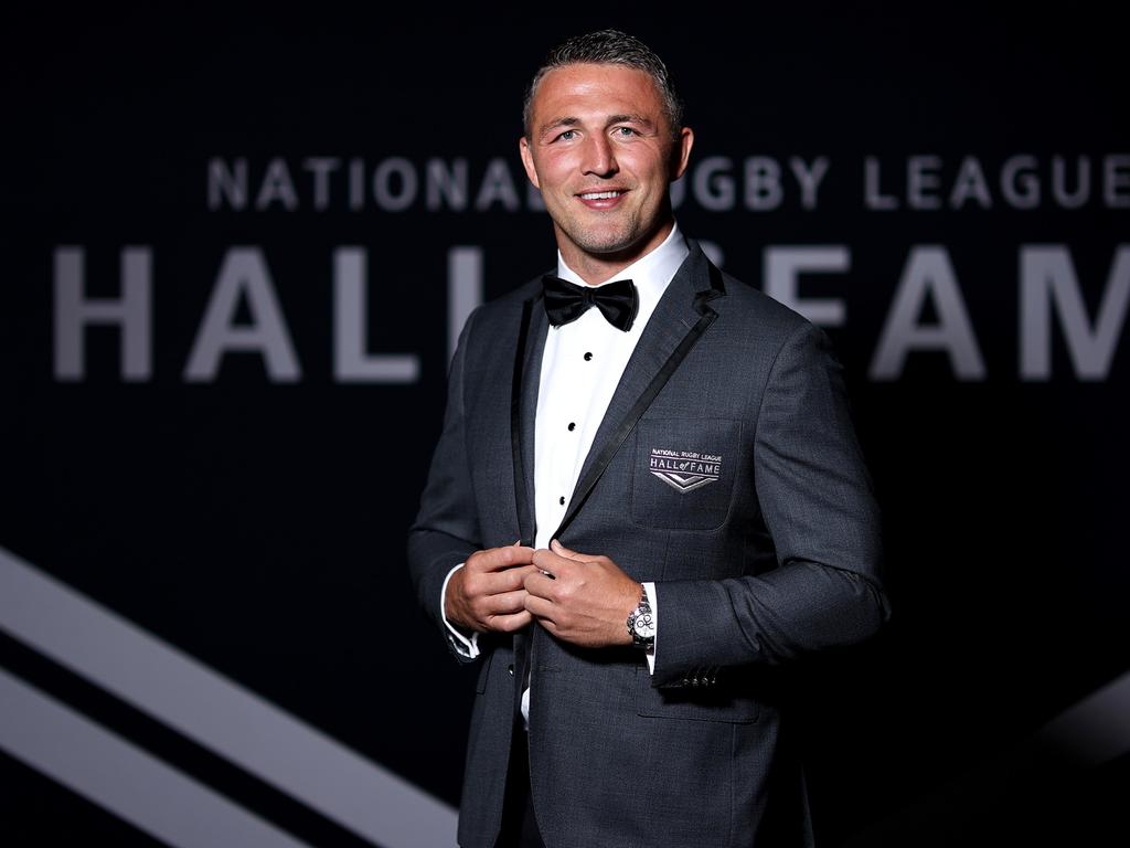 Sam Burgess collected Wayne Bennett’s jacket on his behalf. (Photo by Brendon Thorne/Getty Images)