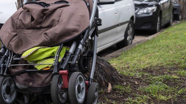 A pram left on Fairmount St, Lakemba a few months ago. Picture: Matthew Vasilescu