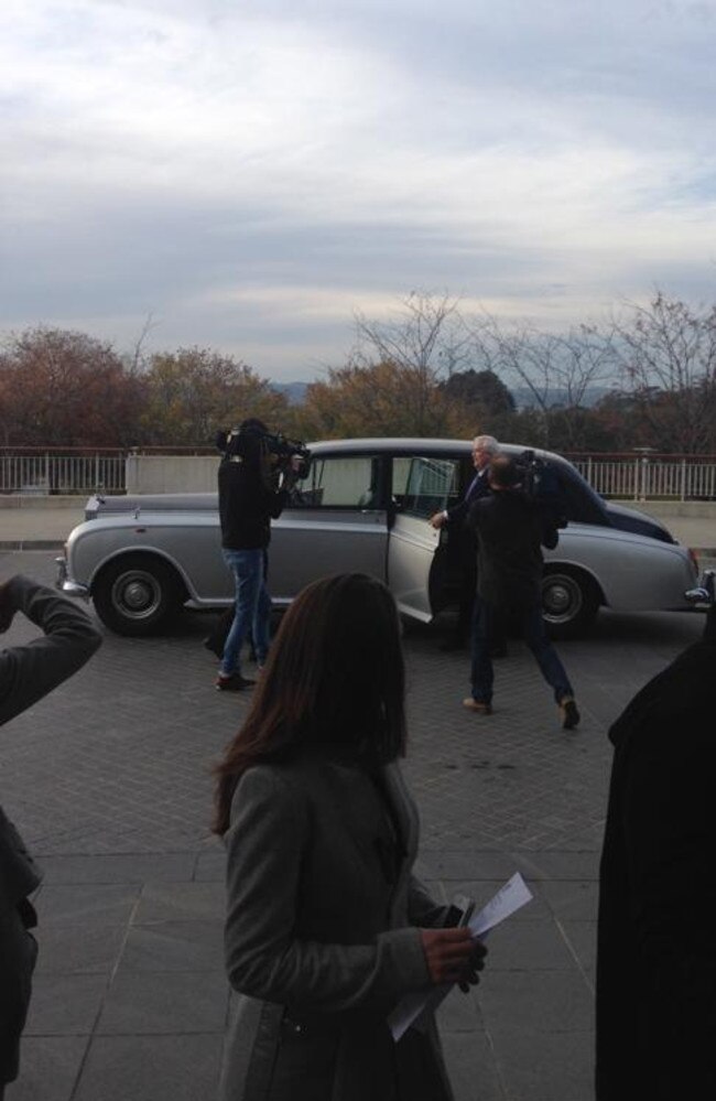 Arriving in style: Silver rolls and Van Morrison blasting.