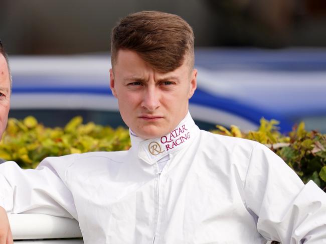 Former jockey Kieren Fallon (left) with his son and jockey Cieren Fallon jr during Juddmonte day of the Cambridgeshire Meeting at Newmarket Racecourse. Picture date: Saturday September 24, 2022. (Photo by David Davies/PA Images via Getty Images)