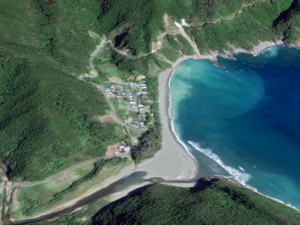 The beach also has a natural river mouth. Picture: Google Earth