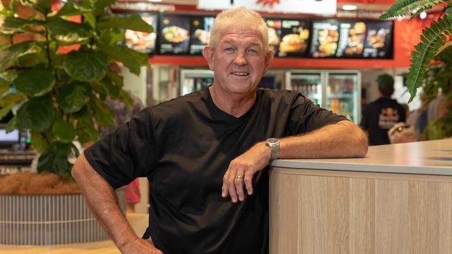 Clive Palmer’s United Australia Party candidate Greg Dowling at his fast food franchise in Townsville yesterday. Picture: Cameron Laird