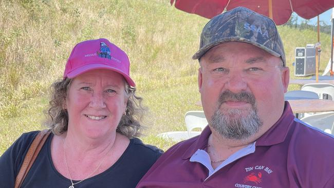 Robyn and Grant Godfrey celebrate the impending opening of the Gympie Bypass at a community event on Saturday August 17, 2024.