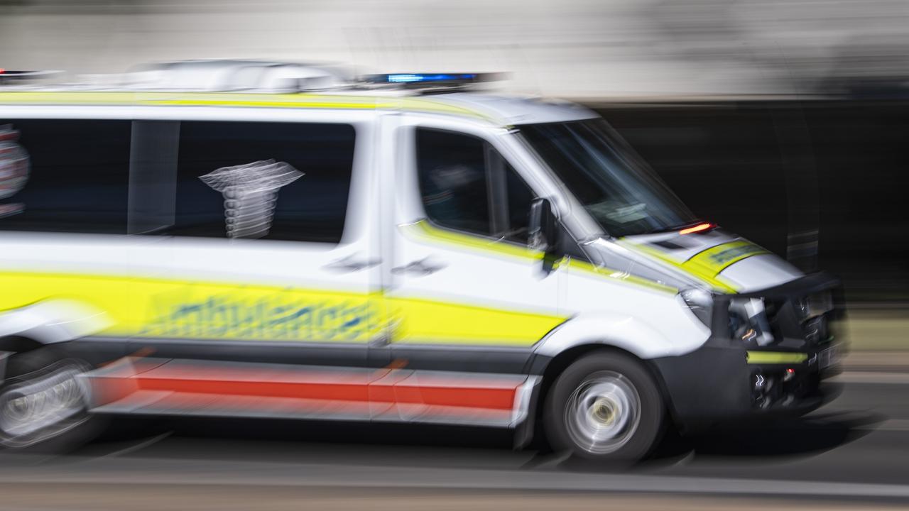 Emergency services are rushing to the scene of a car rollover on a country road sent two people to the hospital. Picture: Kevin Farmer