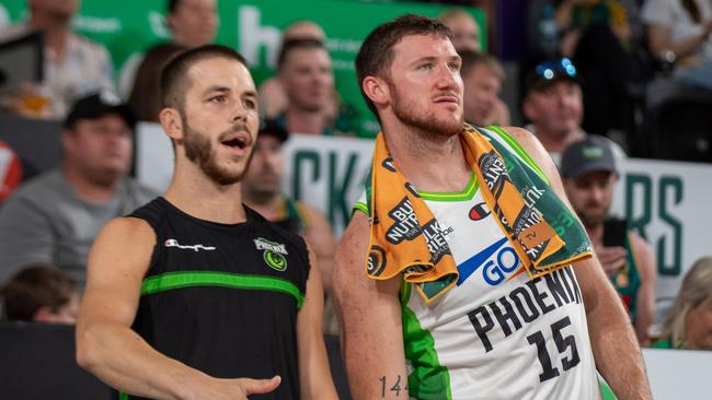 Ben Ayre and Thomas Vodanovich look on. Photo: Linda Higginson/Getty Images.