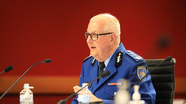 SYDNEY, AUSTRALIA - NewsWire Photos MARCH 09, 2021 - Peter Severin, Commissioner, Corrective Services NSW, Department of Communities and Justice speaking at the Budget Estimates held at the NSW Parliament in Sydney. Picture: NCA NewsWire / Christian Gilles