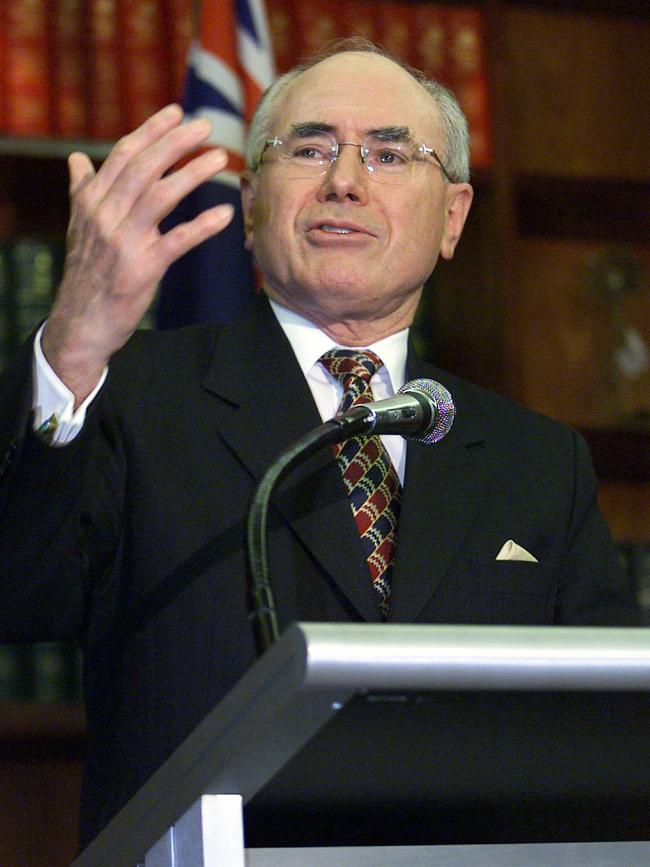 John Howard addresses the Tampa crisis in 2001: “We will decide who comes to this country and the circumstances in which they come.” Picture: Rohan Kelly