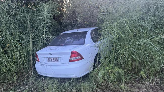 A white Holden Commodore stolen from Idalia. Picture: Facebook/Reuben Stewart Richardson