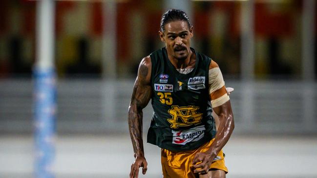 Domonic Grant playing for St Mary's in the 2024-25 NTFL season. Picture: Patch Clapp / AFLNT Media