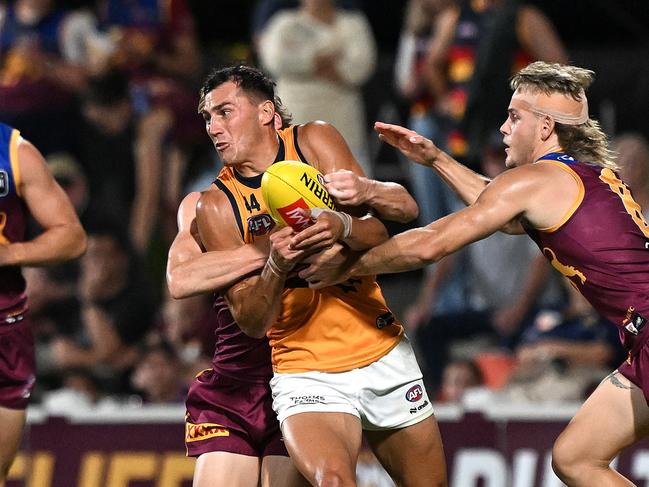 Isaac Cumming was impressive for the Crows. Picture: Bradley Kanaris/Getty Images.