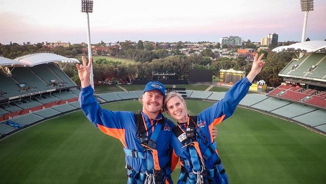 They’ve even done the Adelaide Oval roof climb. Picture: @tiffanycromwell / Instagram