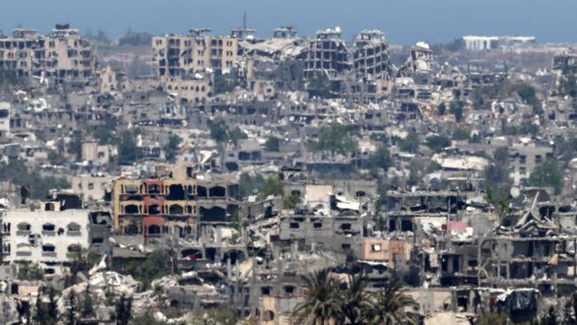 Destroyed buildings in the Gaza Strip on Wedneasday. Picture: AFP