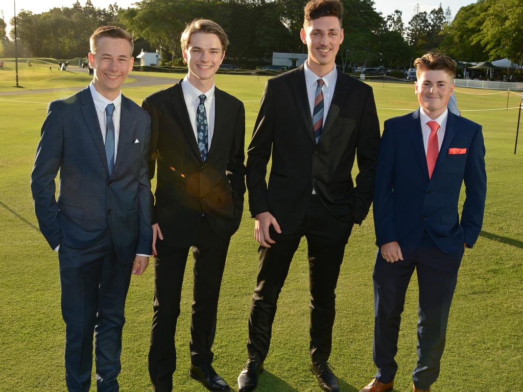 Lachlan Bryson, Jarrison McNamara, Noah Baldwin and Ryan Grey at Varsity College School Formal at RACV Royal Pines Resort, Benowa. Picture: Regina King.