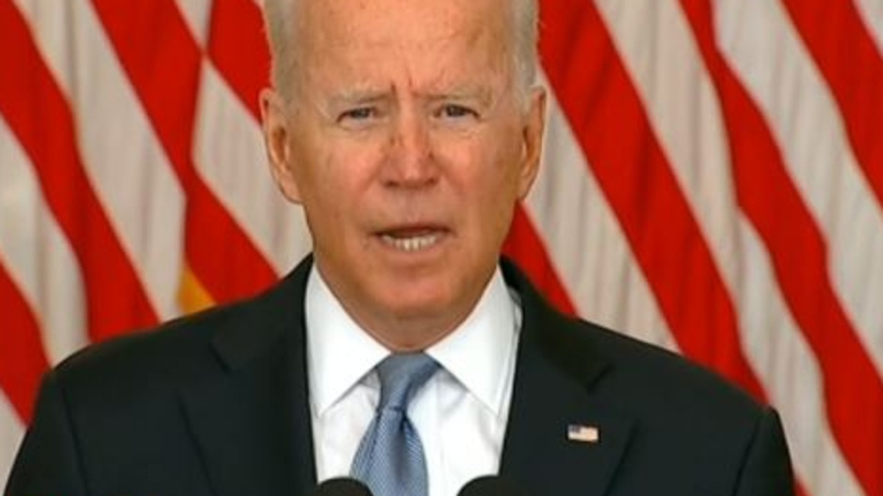 Joe Biden speaking from the White House today. Picture: CNN