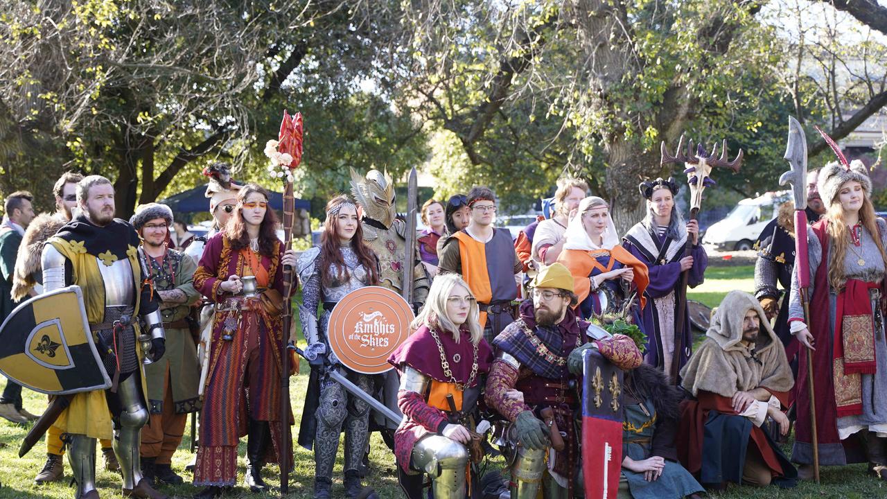 Liam Stapleton led the massive LARPing group. Picture: NewsWire / Valeriu Campan