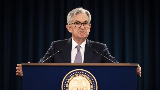 US Federal Reserve chairman Jerome Powell. Picture: AP