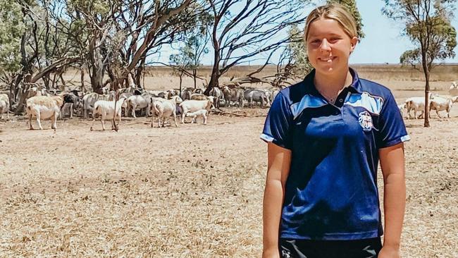 Back on the farm: Dakota Ettridge, 16, of Penong spent nearly 10 hours in the car to get back to school in Adelaide - Sacred Heart College – after the school holidays, only to be sent home three days later when a fellow boarding student tested positive to Covid. Picture: Supplied.