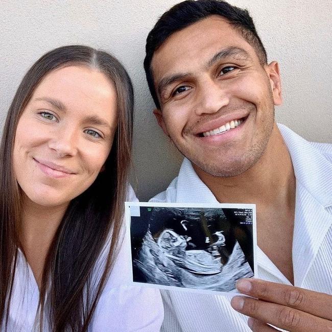 Newcastle Knights forward Daniel Saifiti and his partner, Mikenzie McManus, announce they have fallen pregnant. Picture: Instagram