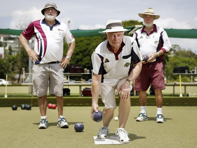 Self-funded retirees Les Chamberlain, David Allen and Doug Buchbach. Picture: AAP/Megan Slade