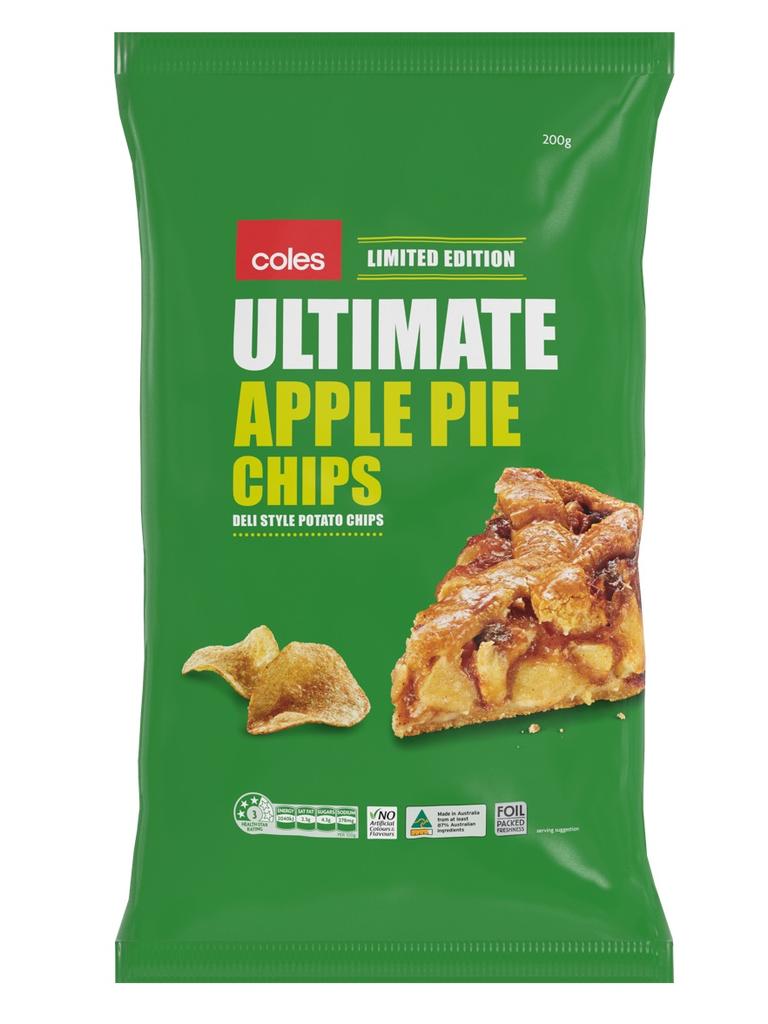 Ultimate apple pie is another new chip flavour. Picture: Coles