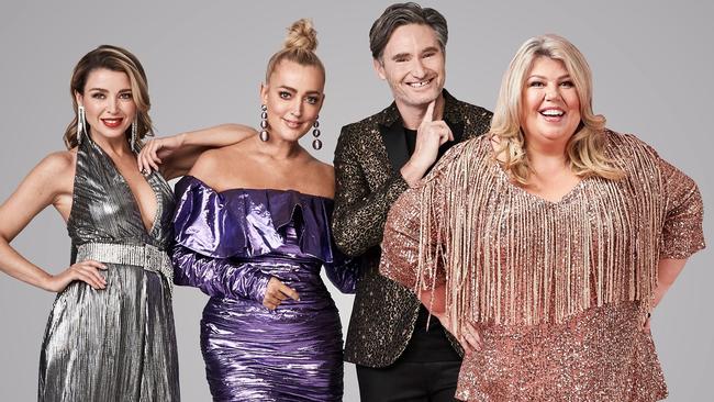 Dannii Minogue, Dave Hughes, Jackie O &amp; Urzila Carlson ahead of the upcoming season of the Masked Singer Australia. Picture: Network Ten