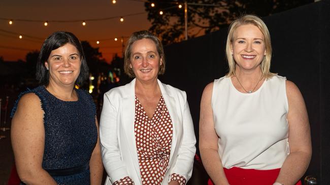 Chief Minister Natasha Fyles, Qantas CEO-in-waiting Vanessa Hudson and Deputy Chief Minister Nicole Manison were among 90 guests at a cocktail party Qantas threw on Thursday night.