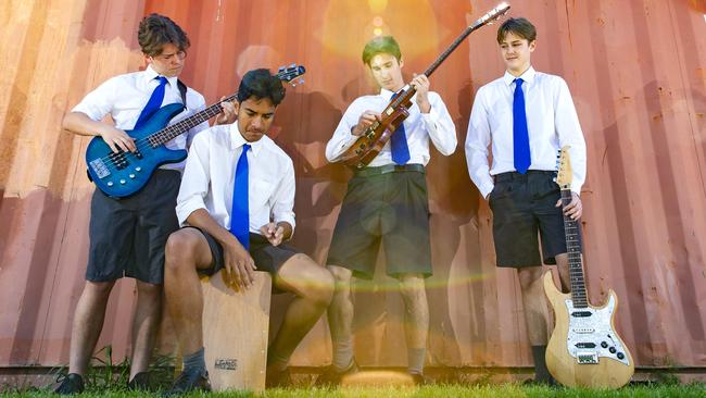 Simian Sick: Jackson Mort, Riley Hema, Max Wadsworth and Camden Charlesworth. Picture: AAP/Richard Walker