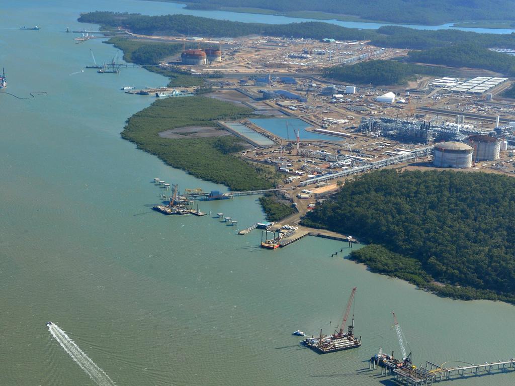 Aerial view of dredging in the Gladstone Harbour. Photo Brenda Strong / The Observer