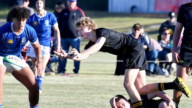 AIC rugby game between St Edmunds college and St Laurence. Saturday June 11, 2022. Picture, John Gass