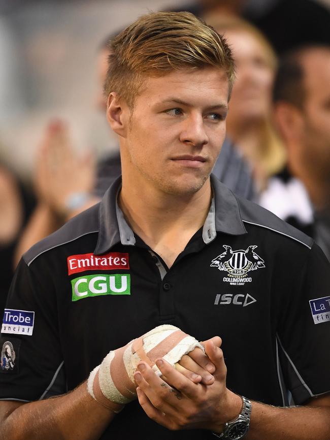 Jordan De Goey lied to the club last year about how he broke his hand. Picture: Getty Images