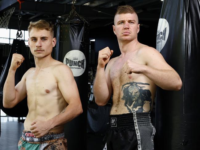 DF Gym Muay Thai fighters Jesse Clarke and Jack Chalker will both compete in the Elite Fight Series on Saturday night at the Brothers Leagues Club, Innisfail. Picture: Brendan Radke