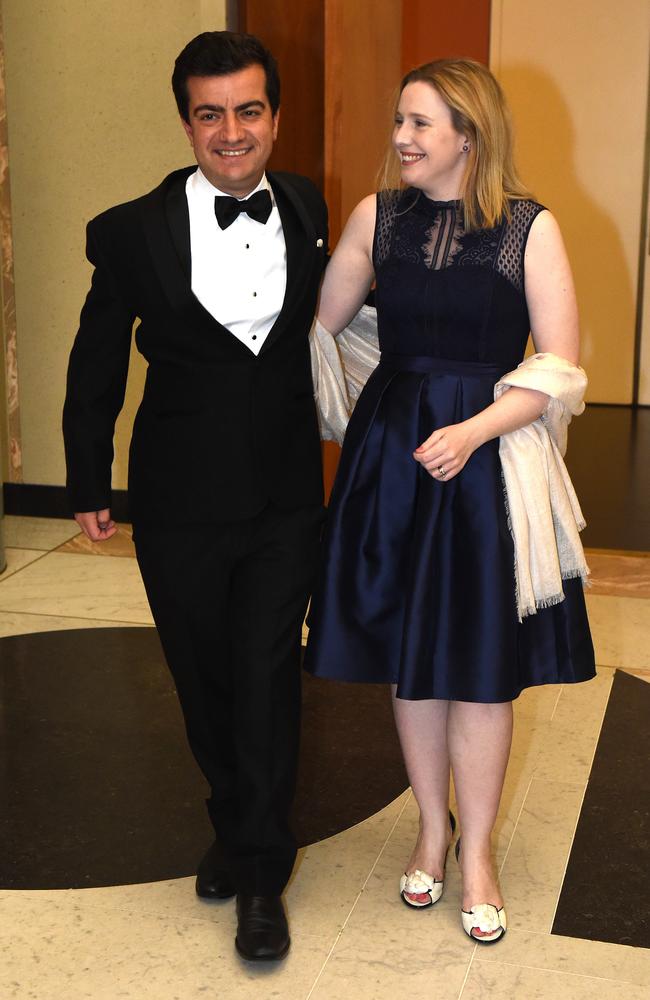 Labor Senator Sam Dastyari and wife Helen Barron.