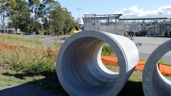 James Paton with pipes used as part of the $90m upgrade.