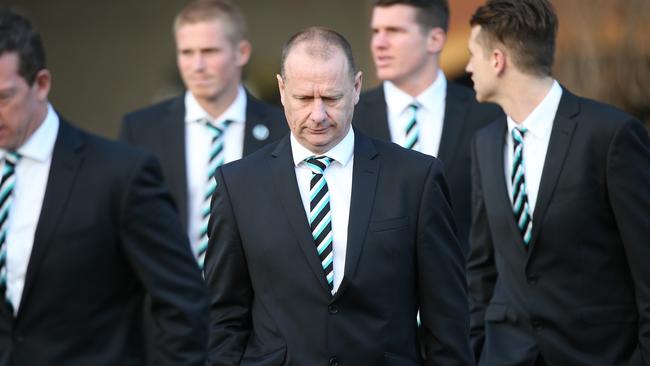 Ken Hinkley leaves the Phil Walsh Memorial.