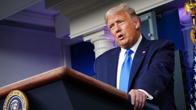 US President Donald Trump speaks during a press conference in the Brady Briefing Room of the White House. Picture: AFP