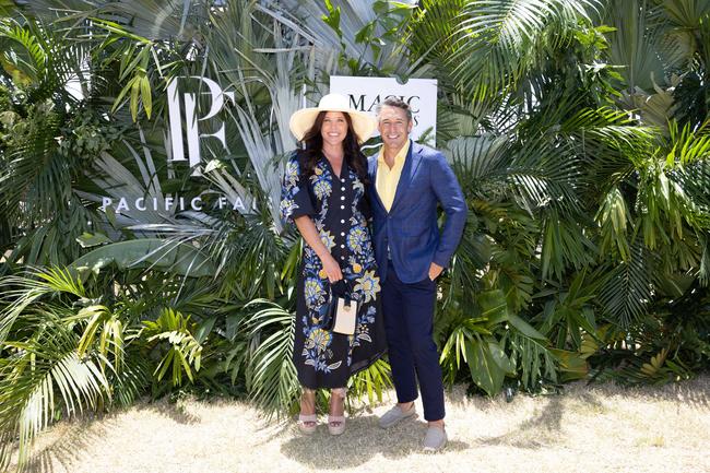 Nicole and Billy Slater at the Magic Millions Showjumping and Polo. Picture by Luke Marsden.