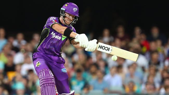 BRISBANE, AUSTRALIA — JANUARY 10: D'Arcy Short of the Hurricanes bats during the Big Bash League match between the Brisbane Heat and the Hobart Hurricanes at The Gabba on January 10, 2018 in Brisbane, Australia. (Photo by Chris Hyde/Getty Images)