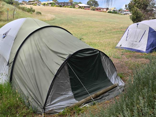 OCTOBER 23, 2024: People are camping at Perry's Bend near Port Noarlunga due to homelessness. Picture: Brenton Edwards