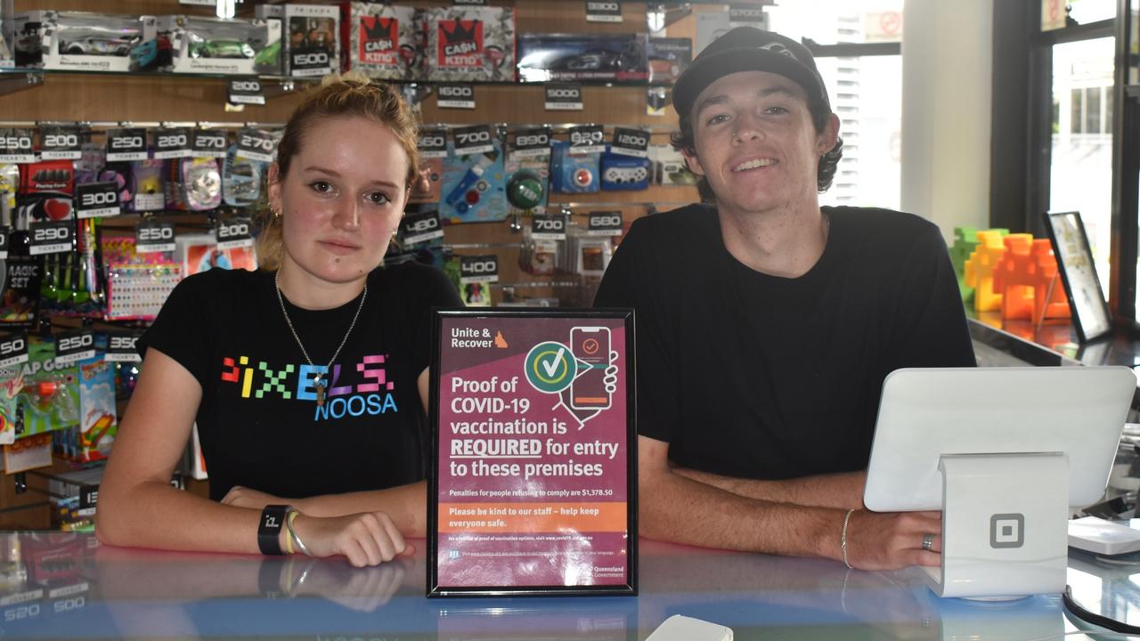 Pixels Noosa workers Zoe Tyler and Finn Nevard. Picture: Eddie Franklin