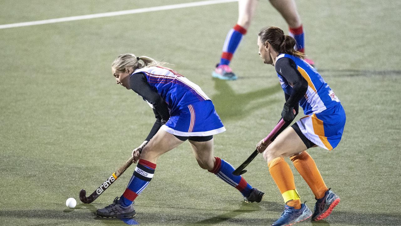 Lily Rickert for Rangeville. A1 Women , Toowoomba Hockey grand final. Newtown vs Rangeville. Saturday, September 10, 2022. Picture: Nev Madsen.