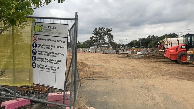 The ALDI construction site was bare today after tradespeople walked off the job after JMK Kelly went into liquidation. Picture: hayla Bulloch