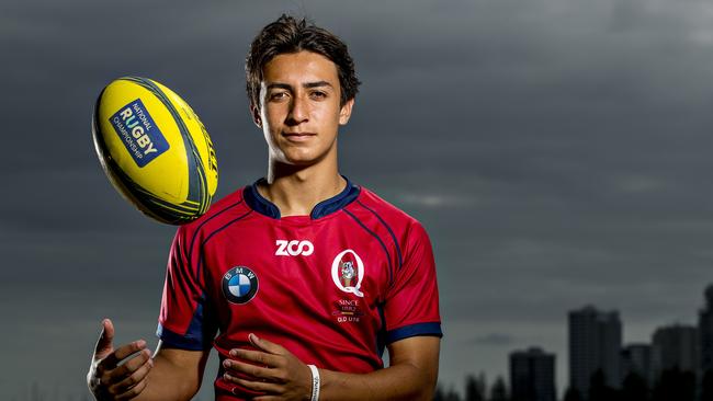 Rising Reds prospect Dion Samuela (pictured) and JoJo Fifita were standouts for TSS against Toowoomba Grammar. Picture: Jerad Williams