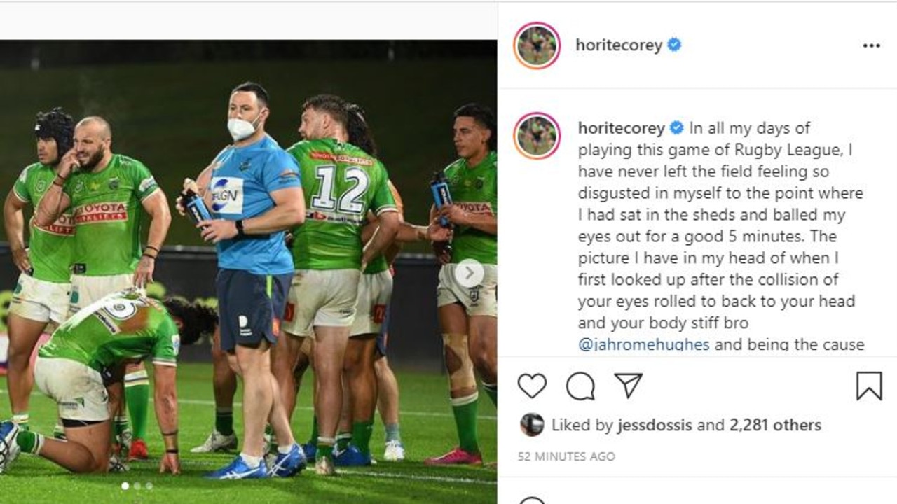 Canberra Raider Corey Harawira-Naera issues an apology on Instagram