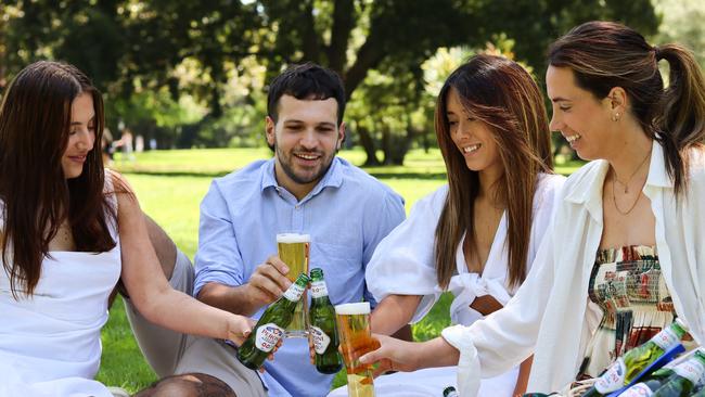 Rachael Drummond, Mauro Butera, Lora Smith and Cait Noonan enjoy a Picnic with Peroni. Picture: Emily Reeves