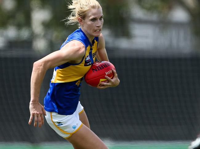 Eagle Dana Hooker. Picture: MARTIN KEEP/AFL PHOTOS VIA GETTY IMAGES