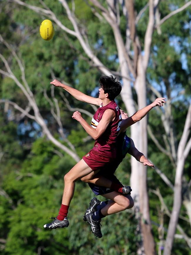 AIC AFL seniors match between Ambrose Treacy College and St Peters Lutheran College Picture David Clark